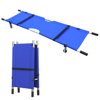 趣行 折叠担架 加厚镀锌铁蓝色 救护车担架 消防救援伤员演练 急救担架 体育比赛备用应急简易担架