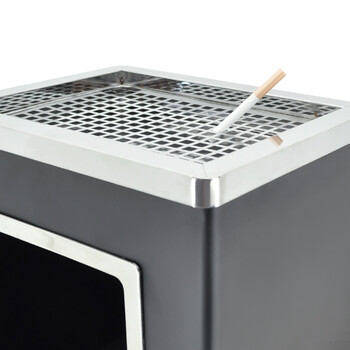 兰诗（LAUTEE）A-084 丽格垃圾桶烟灰桶 酒店宾馆商场用垃圾筒 长形黑色