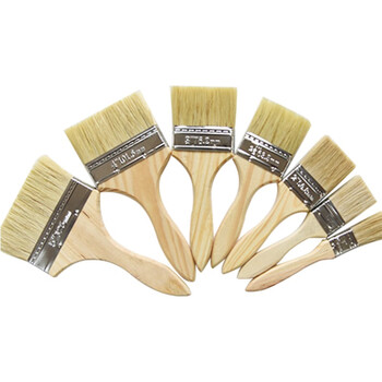 苏识 QJ0042 油漆刷船用防水毛刷烧烤刷猪毛刷 烧烤刷1寸 10把