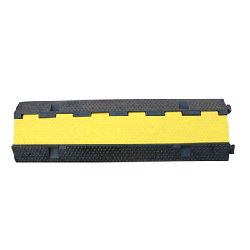 冰禹 线槽减速带压线板 电缆保护槽线槽板 PVC盖板二线槽1000*250*50mm 1个 BYaf-42