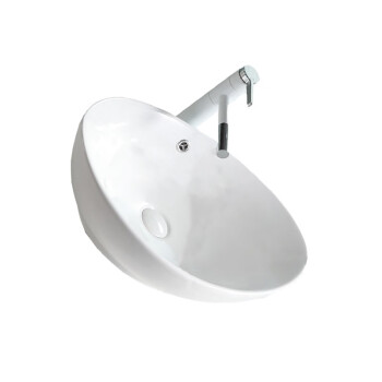 立新求精 超薄边陶瓷洗手盆台上盆白色洗手池面盆A12大白盆58cm+下水（定制）