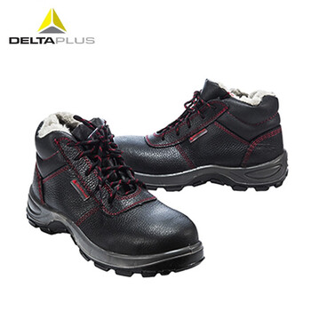 代尔塔（Deltaplus）301105冬季防寒加绒中帮安全鞋 防砸防穿刺SRC级防滑绝缘18KV 定做 黑色 45码