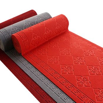 兰诗（LAUTEE）WSD0011 PVC压花地毯酒店走廊迎宾整铺耐脏防滑地垫 酒红 宽0.9m*长1.5m