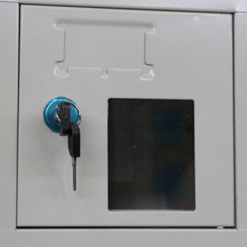 盛花加厚钢制96门手机柜手机存放柜物品柜保管柜可更换亚克力小门