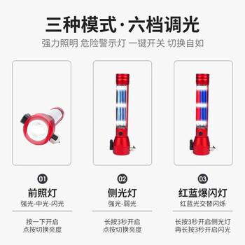 名典消防 安全锤 多功能10合1 强光手电筒 消防逃生破窗锤 可报警 太阳能充电