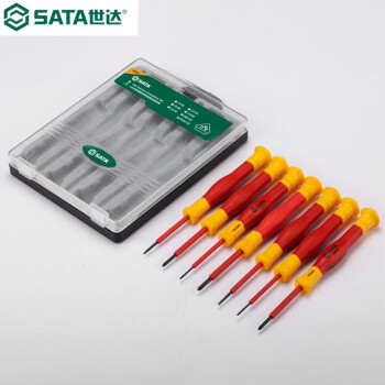 世达 SATA 09318 7件VDE双色柄绝缘微型螺丝批组套