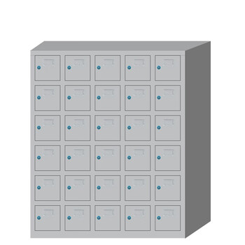 盛花加厚钢制30门手机柜手机充电柜储物柜可充电存放柜物品柜保管柜可更换亚克力小门