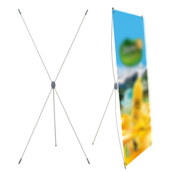 冰禹 BYrl-184 海报架X展架广告易拉宝标识 警示架展会展架活动展示架 经济80*180cm纤维杆(不含画面）
