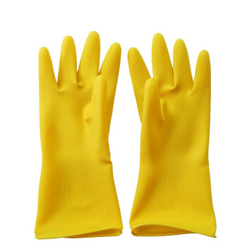 劳保佳 乳胶手套 防护作业手套黄色1双装XL码