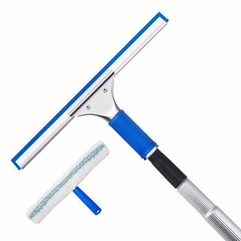 兰诗 L-2033 玻璃清洁套装 铝合金拼接杆伸缩杆（6米杆+玻璃刮+T头擦+铲刀+除尘掸）