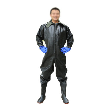 朗固（LANGGU）防水服IV水下作业防渗透 加厚版耐磨连体水衣 黑色 37-47