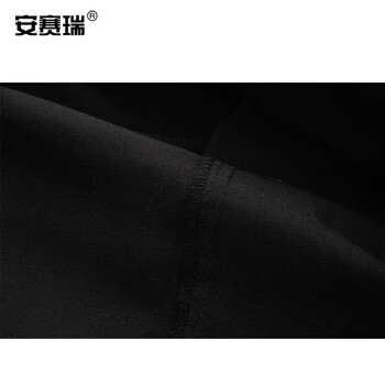 安赛瑞 厨师工作服（2件装）M 黑色厨师服 厨师短袖上衣 夏季短袖厨棉厨师服 12418