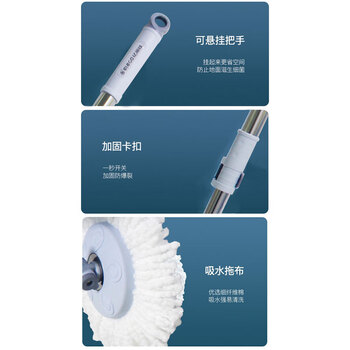 亿丽佳 旋风拖把免手洗旋转拖吸水拖布拖地桶干湿两用甩干懒人拖把木地板墩布桶拖地神器（星光璀璨） 5件/组