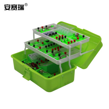 安赛瑞 初中物理电磁实验盒 初中电路电学教学实验套装 物理实验箱电磁基础款 含62件 601553