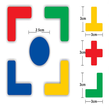 鸣固 5S管理地贴L型地贴工厂桌面地面4角定位标示贴 磨砂L型绿色3CM*3CM*1CM（100只）