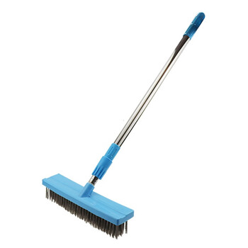 者也 长柄不锈钢刷子 钢丝硬毛地板刷洗地刷混凝土拉毛刷户外道路清洁工业刷子 50CM刷头