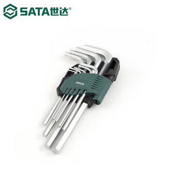 世达（SATA）09107A 9件铬钒钢加长内六角扳手组套