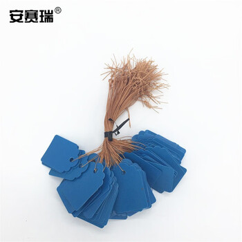 安赛瑞 PVC吊牌（1000张）彩色标签吊签牌花卉园艺塑料小挂牌防水标签园艺 蓝色 6×4cm 530338