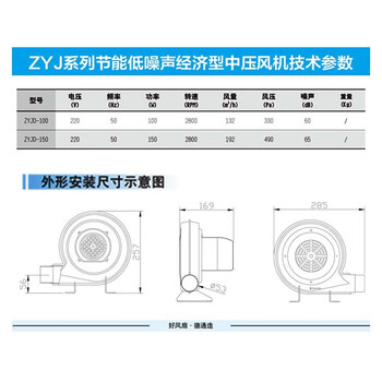 德通中压风机鼓风机小型锅炉吹风机220V炉灶助燃风机ZYJD-150