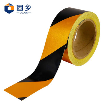 固乡反光警示胶带 反光带 安全（反光膜5CM黑黄）地面/墙面 车库用地贴标识带反光贴 反光条警示条