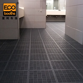 爱柯部落 疏水防滑垫 PVC拼块地垫30×30cm×9mm万达同款派勒防滑垫石墨黑110311