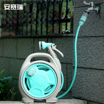 安赛瑞 高压软管收纳架 便携式迷你水管车套装 11.5米pvc软管浇花水枪 强力冲洗 27158