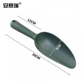 安赛瑞 塑料松土铲 加厚塑料土铲土勺挖土铲子清洁工具 军绿色 530945
