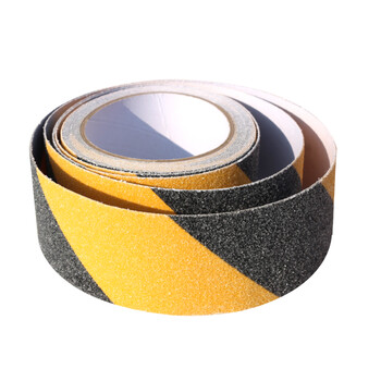 谋福 CNMF 9050   地面磨砂防滑胶带 警示胶带 耐磨楼梯台阶防滑条胶带 磨砂地贴 （黑黄色 15米长*5厘米宽）