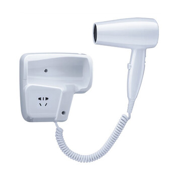 益美得 LSL33260 浴室卫生间壁挂吹风机1300W冷热两档免打孔干发器  黑色款(不带插座)