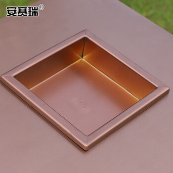 安赛瑞 不锈钢垃圾桶 物业街道公共场所室外果皮箱 商用垃圾箱 201+喷塑 红古铜 710236