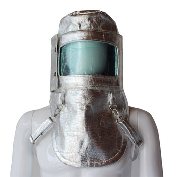 者也 铝箔防护面罩耐高温防火隔热头套炼钢厂铝厂辐射热1000度消防披肩帽防护面罩 隔热头罩