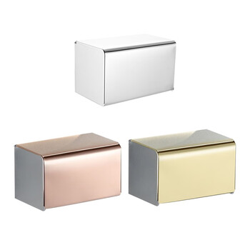 益美得 LSL33237 304不锈钢打孔/免打孔擦手纸盒浴室卫生间厕所纸巾盒 玫瑰金长款