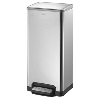 南 SJ50-F01 南方方形脚踏桶 砂银钢 酒店套房果皮桶 商用厨房客厅脚踩开盖垃圾桶 办公室垃圾桶 容量50L