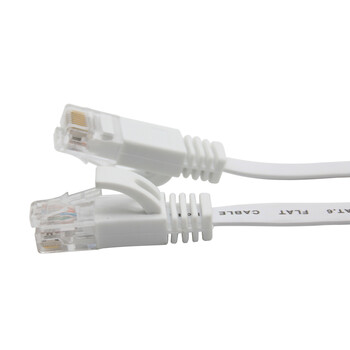 凌科朔(LINKSHIRE)六类扁平网线 CAT6类成品纯铜高速千兆塑料头网络连接线跳线 白色 5米