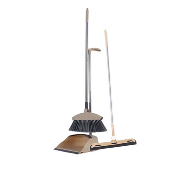 卫洋  WYS079 防风扫把套装懒人扫帚簸箕苕帚扫地笤帚拖把软毛不粘头发神簸畚箕条帚扫地器 地刮三件套蓝色