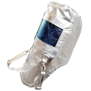 者也 铝箔防护面罩耐高温防火隔热头套炼钢厂铝厂辐射热1000度消防披肩帽防护面罩 隔热头罩