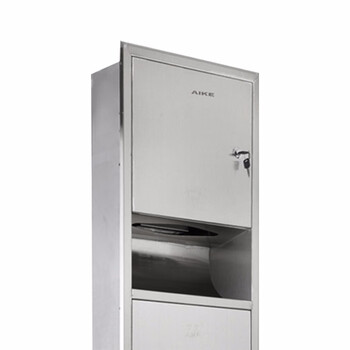 艾克（AIKE）AK9258B 不锈钢三合一内嵌式干手机组合柜集成垃圾桶纸巾盒多功能干手器柜 单台