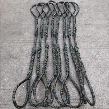 艾科堡 插编钢丝绳套直径20mm长4米起重吊装双扣油编吊索具拖车吊机车用软手工编织吊车钩AKB-GSS-09
