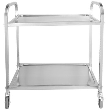 益美得 WY3028 加厚不锈钢餐车三层手推车酒店餐厅收送餐车 小号二层