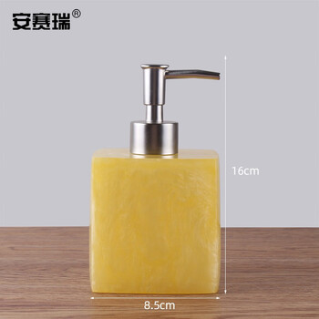 安赛瑞 酒店乳液分装瓶 按压式洗发水沐浴露树脂卫生间皂液器 400ml 珍珠黄 710481