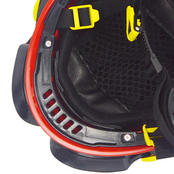 者也 17款消防头盔 抢险救援头盔 消防员安全帽红色防护头盔 配护目镜带灯架