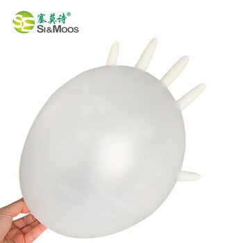 塞莫诗一次性乳胶橡胶手套 防水隔离卫生清洁实验牙科检查LM903MW耐用型100只 乳白色小号S