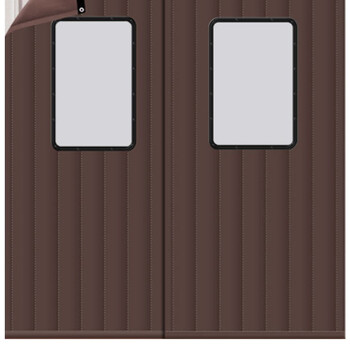 海斯迪克 防寒保暖挡风加棉门帘1件 宽80*高220cm有窗咖啡色(牛津布) HKZ-72