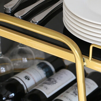 益美得 FW-1026 铁艺餐车酒店餐厅茶水车手推车送餐车清洁车酒水车 白色二层