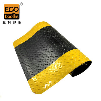 爱柯部落 耐磨型抗疲劳地垫 PVC警示防滑垫45cm×60cm×19.5mm双层加厚耐磨型工厂车间脚垫黄黑色可定制110374