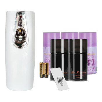 益美得 LSL33274 自动喷香机卫生间喷雾加香机免打孔 喷香机+5瓶黑瓶香水+1对电池