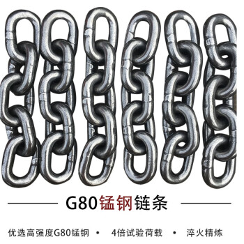 万尊 G80锰钢起重链条10mm单吊承重3吨 吊索具桥链子手拉葫芦铁链条吊装链锚链