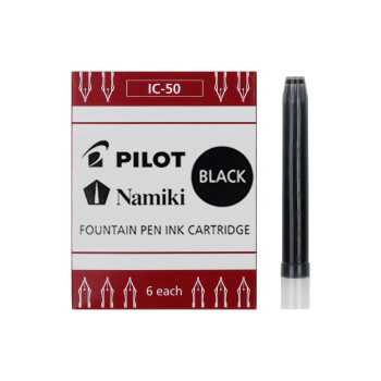百乐（PILOT）可替换钢笔墨胆墨囊 钢笔替芯墨水胆 78G/88G/贵妃60r/笑脸墨水胆 IC-50黑色6支装