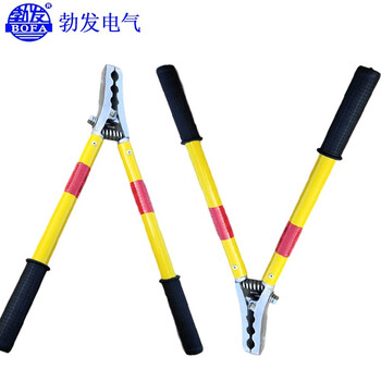 勃发 27.5kv 2把绝缘夹钳线长3米 高铁专用反光电力短接线