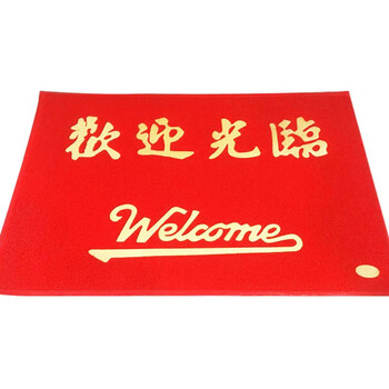 3G 进门入户 PVC喷丝地垫 出入平安字样脚垫 厚15mm*长78cm*宽58cm 企业定制